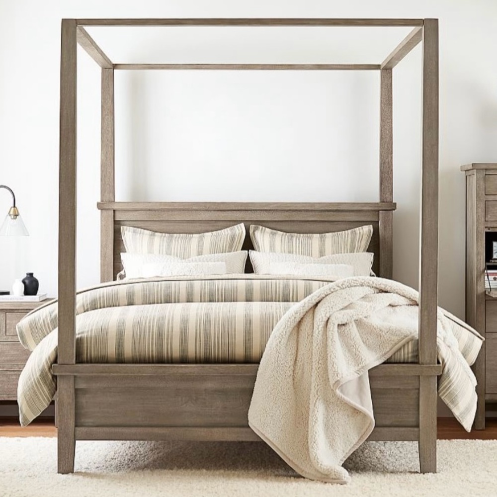 Pottery Barn HAWTHORNE STRIPED Duvet Cover King/Cal King Charcoal NWT